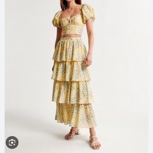 Abercrombie Drama Tiered Maxi Skirt & Top